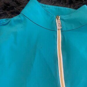 The Tailored Sportsman Horse Show Riding Shirt Large Turquoise